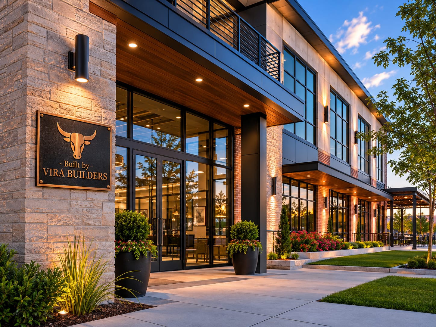 Completed commercial building exterior