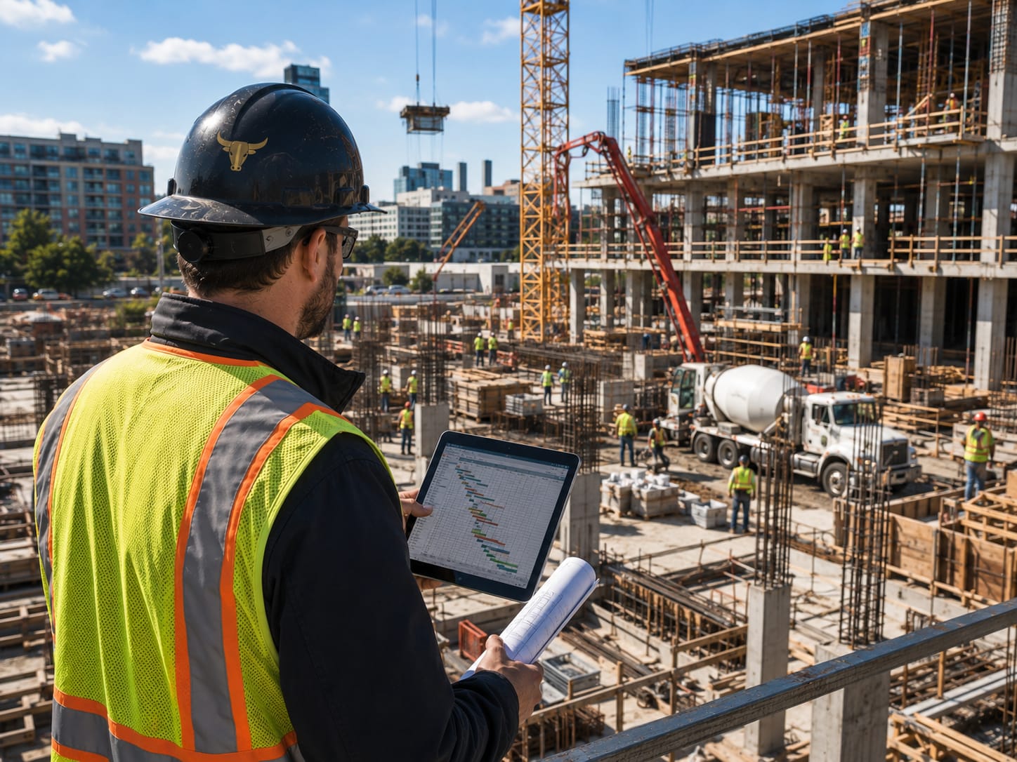 Project management on construction site